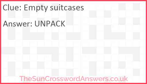 Empty suitcases Answer