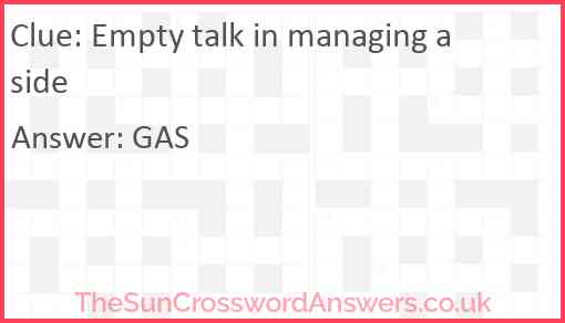 Empty talk in managing a side Answer