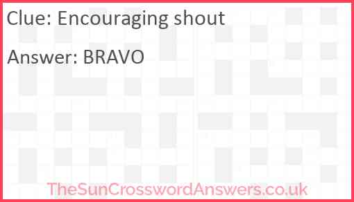 Encouraging shout Answer