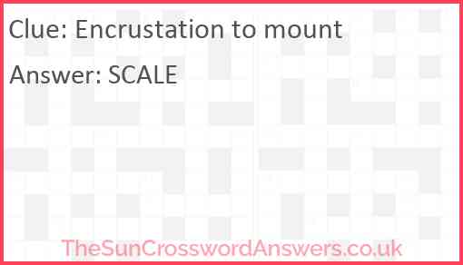 Encrustation to mount Answer