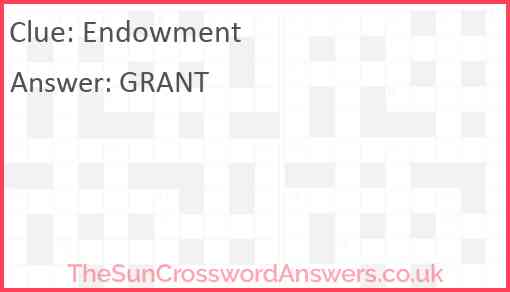 Endowment Answer