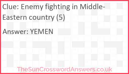 Enemy fighting in Middle-Eastern country (5) Answer