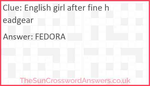 English girl after fine headgear Answer