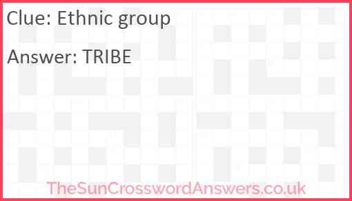 Ethnic group Answer