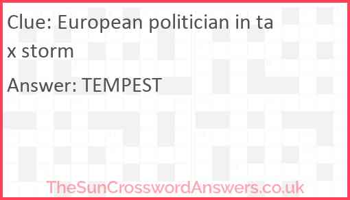 European politician in tax storm Answer