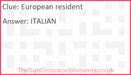 European resident Answer