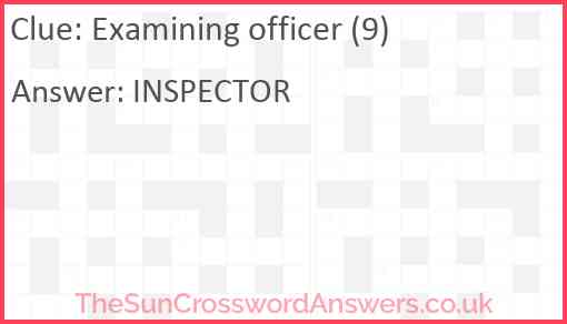 Examining officer (9) Answer