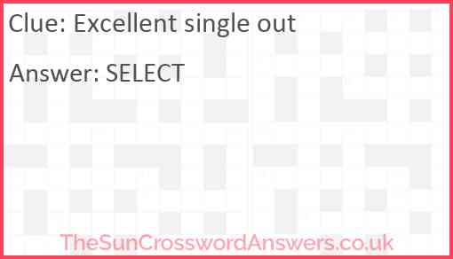 Excellent single out Answer