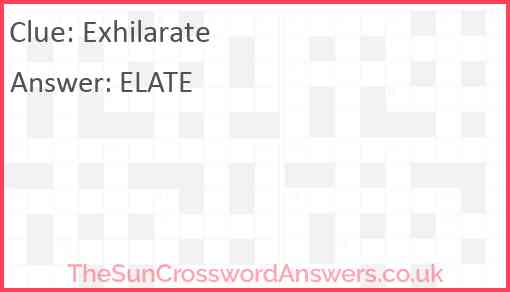 Exhilarate Answer