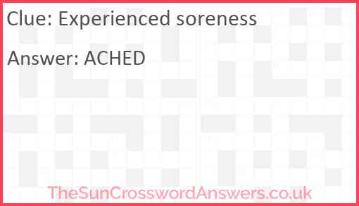 Experienced soreness Answer