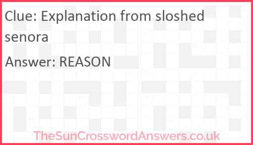 Explanation from sloshed senora Answer