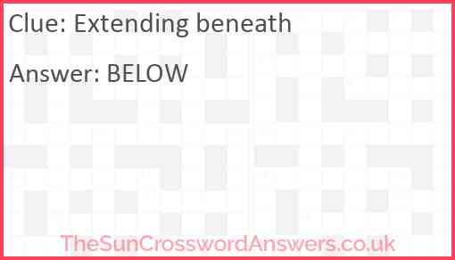 Extending beneath Answer