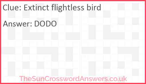 Extinct flightless bird Answer