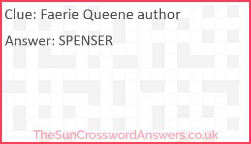 Faerie Queene author Answer