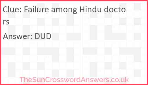 Failure among Hindu doctors Answer