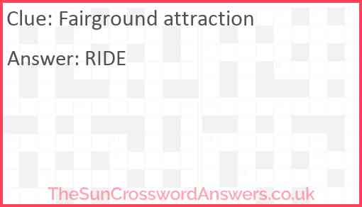 Fairground attraction Answer