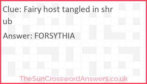 Fairy host tangled in shrub Answer