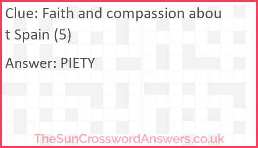 Faith and compassion about Spain (5) Answer