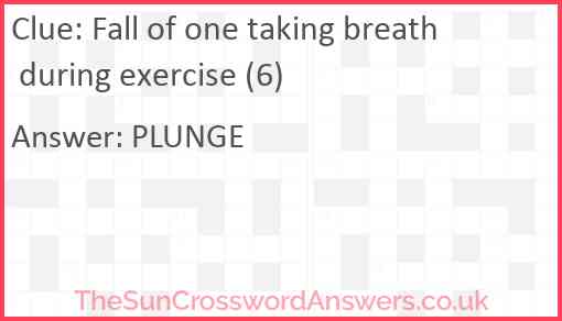Fall of one taking breath during exercise (6) Answer