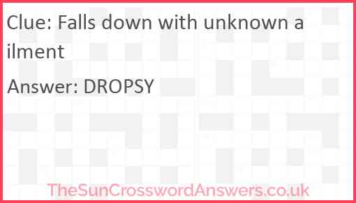 Falls down with unknown ailment Answer