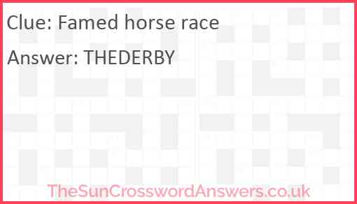 Famed horse race Answer