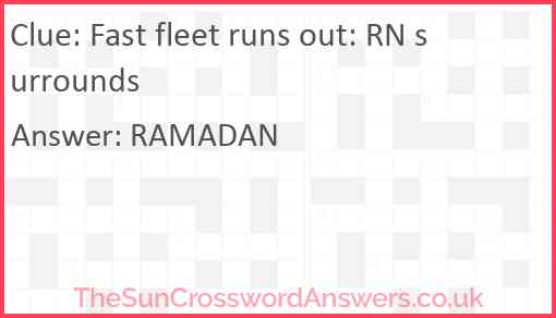 Fast fleet runs out: RN surrounds Answer