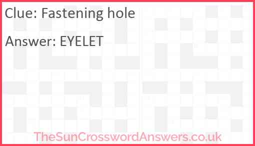 Fastening hole Answer