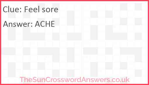 Feel sore Answer