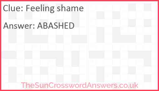 Feeling shame Answer