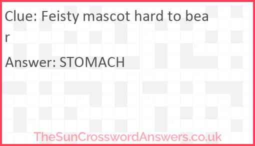 Feisty mascot hard to bear Answer
