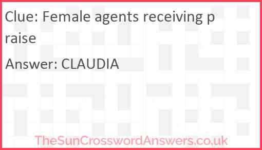 Female agents receiving praise Answer