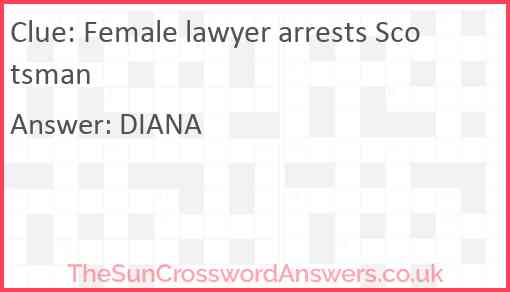 Female lawyer arrests Scotsman Answer