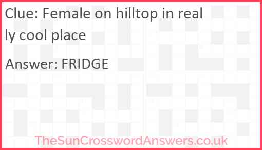 Female on hilltop in really cool place Answer