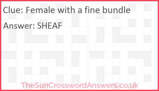 Female with a fine bundle Answer