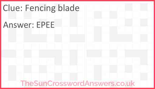 Fencing blade Answer