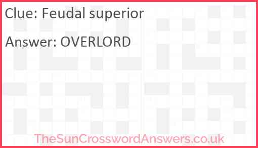 Feudal superior Answer