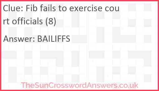 Fib fails to exercise court officials (8) Answer