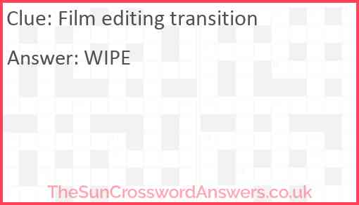 Film editing transition Answer