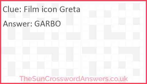 Film icon Greta Answer