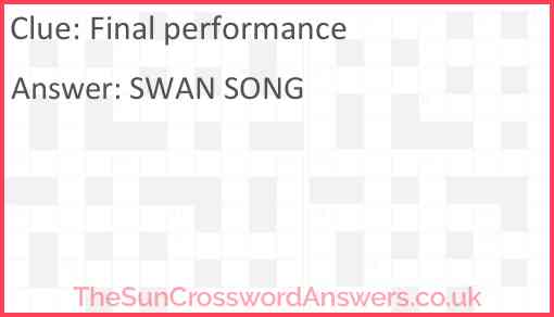 Final performance Answer