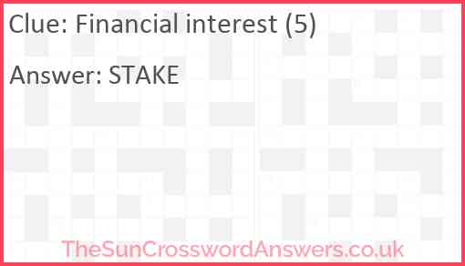 Financial interest (5) Answer