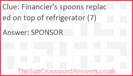 Financier's spoons replaced on top of refrigerator (7) Answer