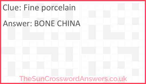 Fine porcelain Answer