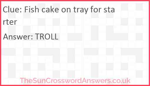 Fish cake on tray for starter Answer