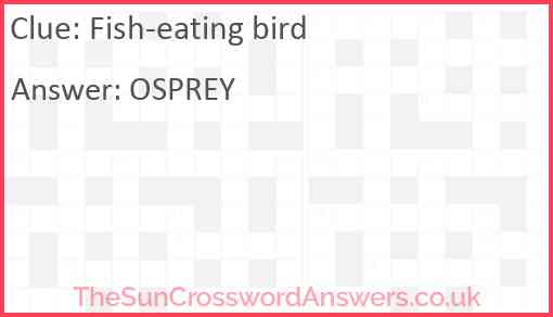 Fish-eating bird Answer