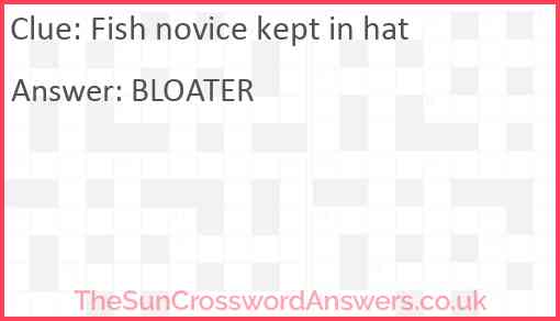 Fish novice kept in hat Answer