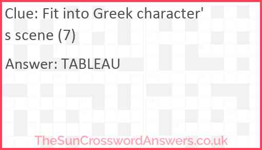 Fit into Greek character's scene (7) Answer