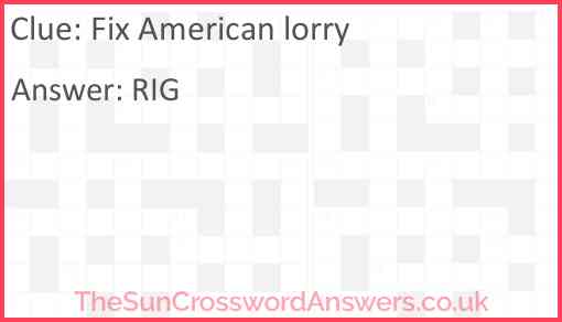 Fix American lorry Answer