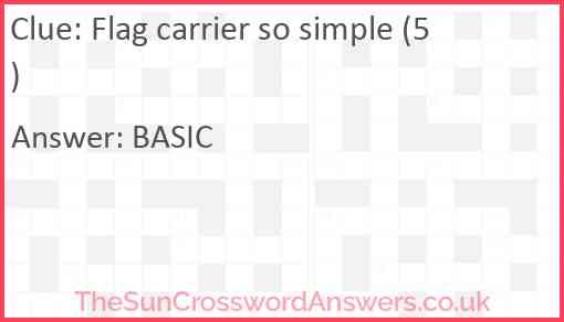 Flag carrier so simple (5) Answer