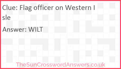 Flag officer on Western Isle Answer